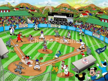 Sport Painting - fazzino baseball art disney impressionist